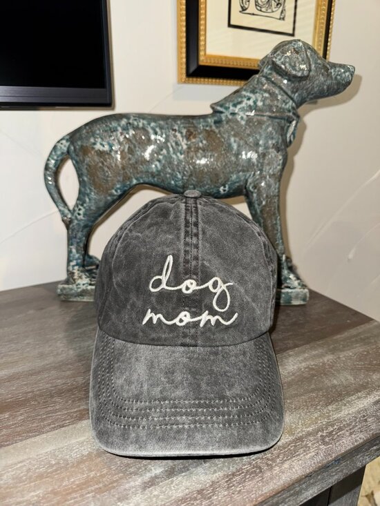 Iron Orchid Accessories - 🧢 NWT "Dog Mom" Charcoal Gray Distressed Baseball Cap | Adjustable